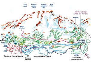 Mapa de nieve de la estaci�n Llanos del Hospital