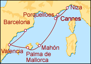 Itinerario Costa Azul y Baleares - Seabourn