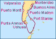 Itinerario Sudam�rica, Cabo Hornos, Ant�rtida - Crystal Cruises