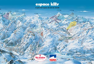 Mapa estacion esqu� Espace Killy