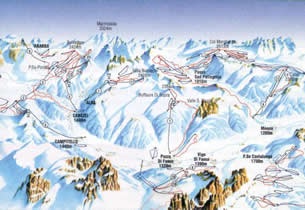 Mapa estacion esqu� Val di Fassa 