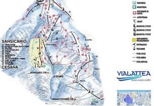 Mapa estacion esqu� Vialattea / Voie Lact�e