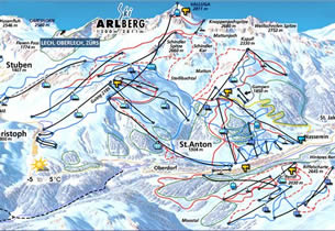 Karte Skistation St Anton am Arlberg 