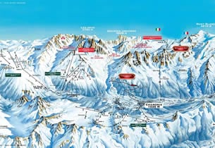 Mapa estacion esqu� Chamonix Mont-Blanc