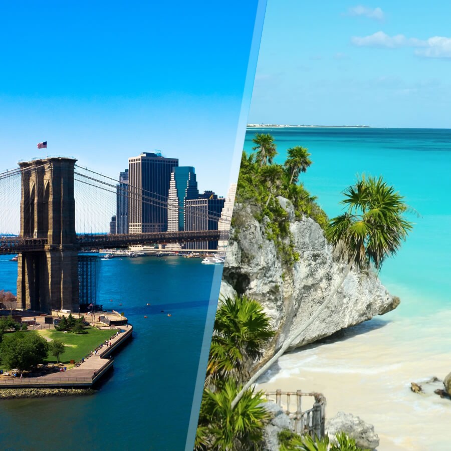 peso sección pluma EEUU y México: Nueva York y Riviera Maya, a tu aire con estancia en playa -  Logitravel desde 1.464 € . El mejor precio en Logitravel